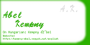 abel kempny business card